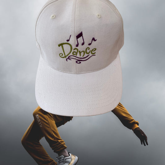 Embroidered Dance Design on Cotton Twill Cap Headwear