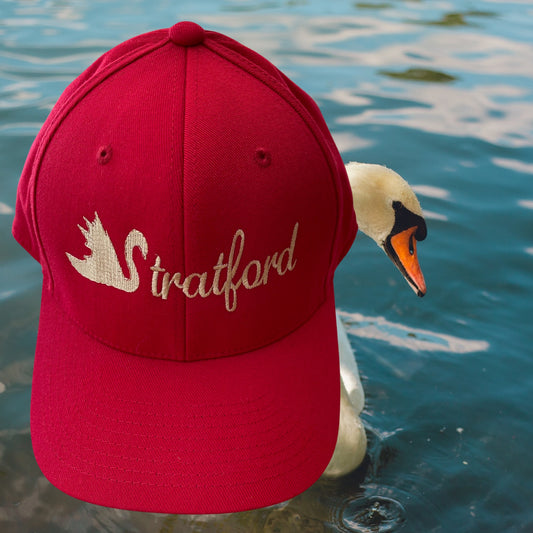 Embroidered Stratford Swan on Flexfit Athletic Cap Headwear