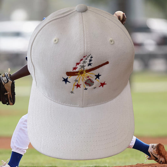 Embroidered Baseball Design on Cotton Twill Cap Headwear